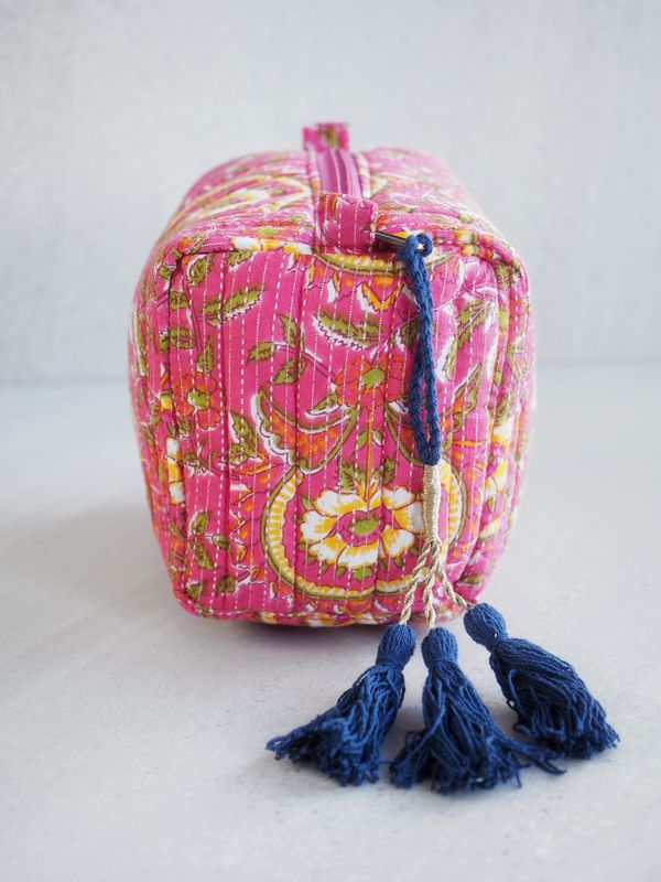 Sminkepung med mønster rosa