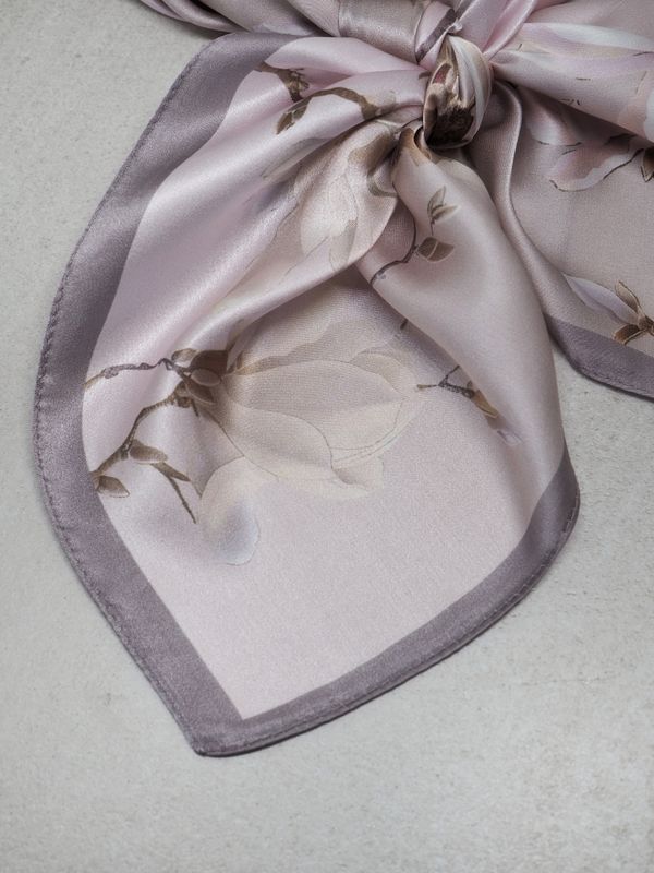 Skjerf 100% silke beige og lyserosa