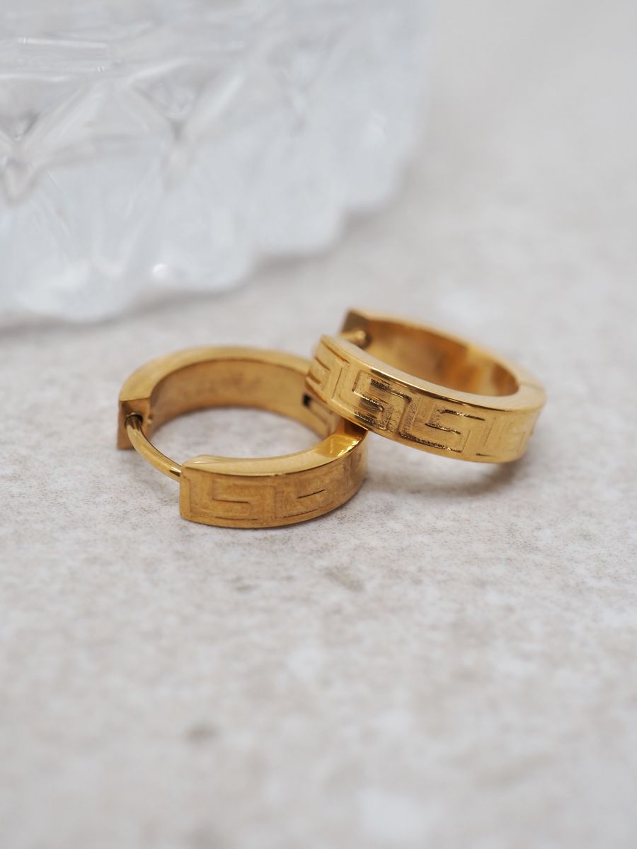 7DAYS øredobber med gresk mønster