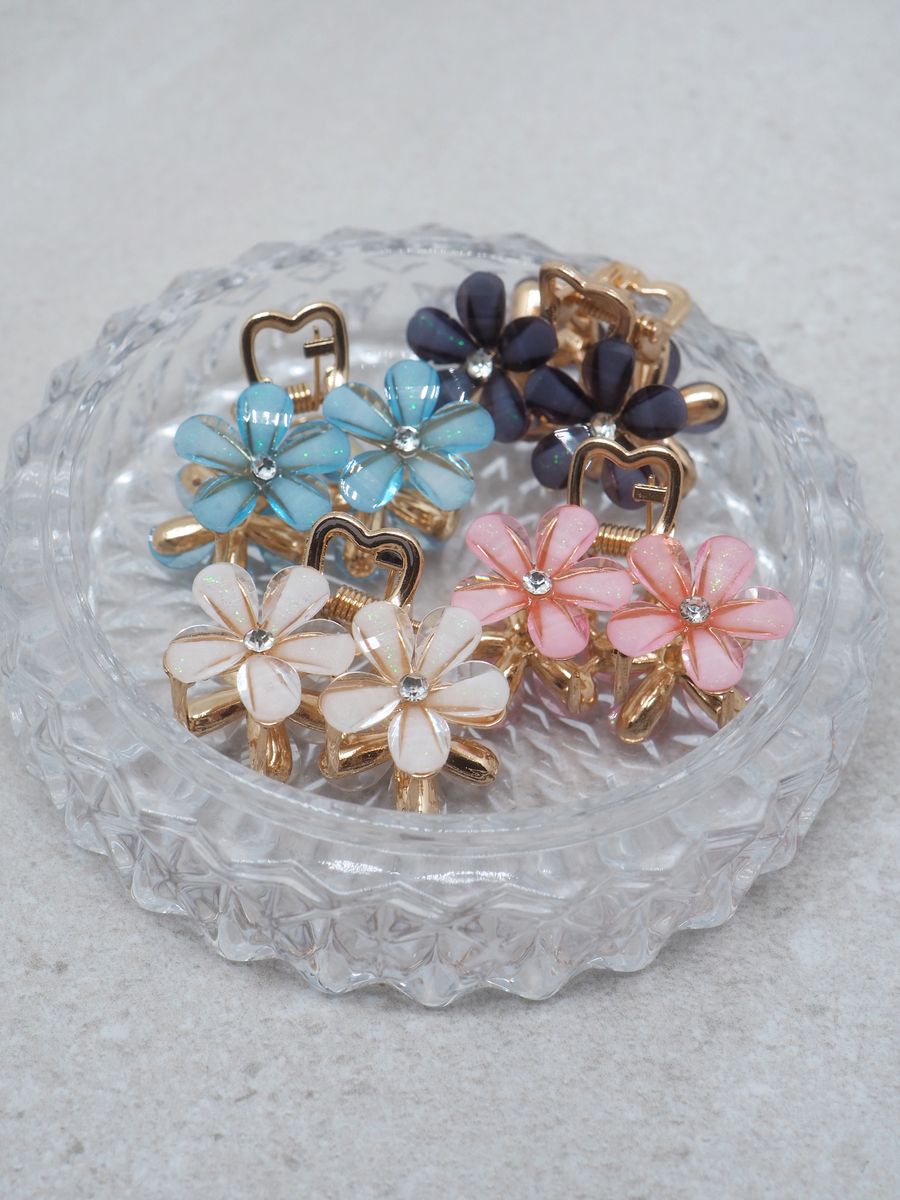 Hårklype blomster hvit