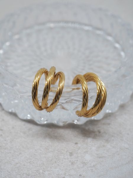 Hovedbilde Hoops tvunnet trippel i stål gullfarget