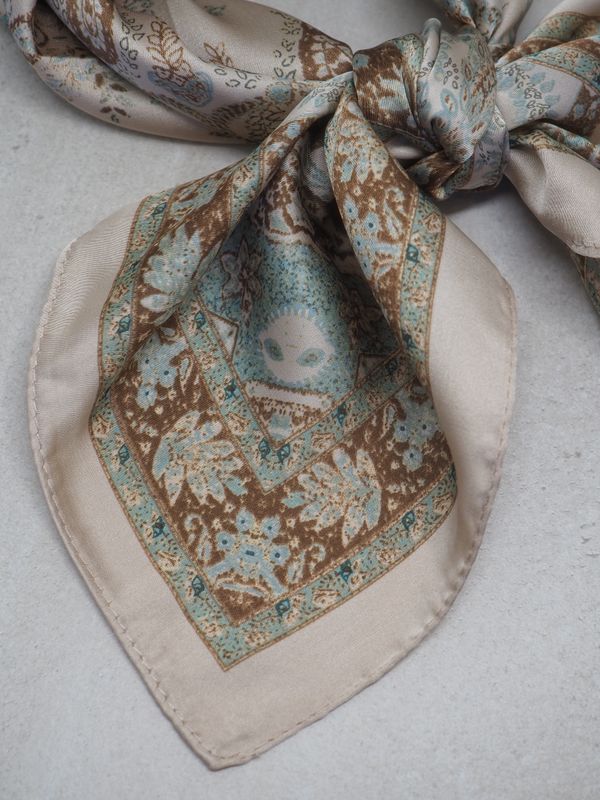 Satengskjerf brun og mint