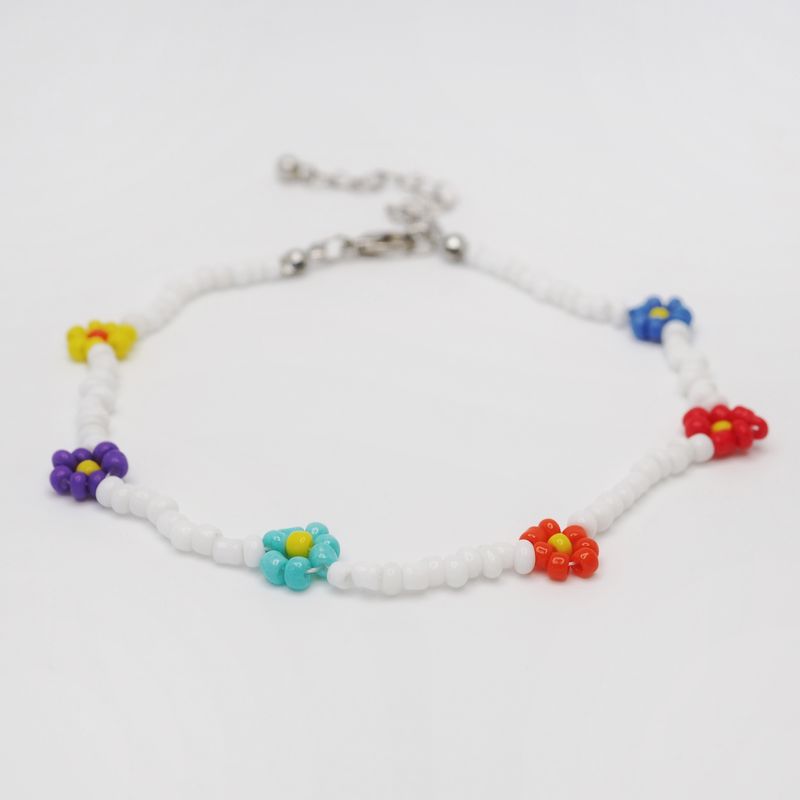 Fotlenke perleblomster hvit/multi