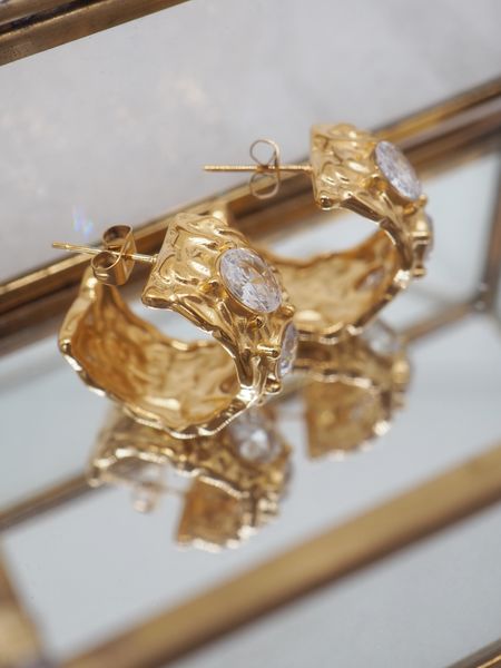 Hovedbilde Øredobber med glassteiner store