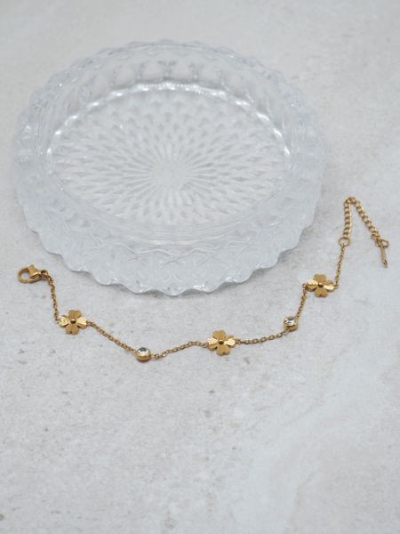 Hovedbilde 7DAYS blomsterarmbånd stål gullfarget