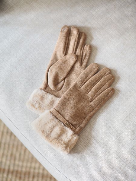 Hovedbilde Hansker med fuskepels beige