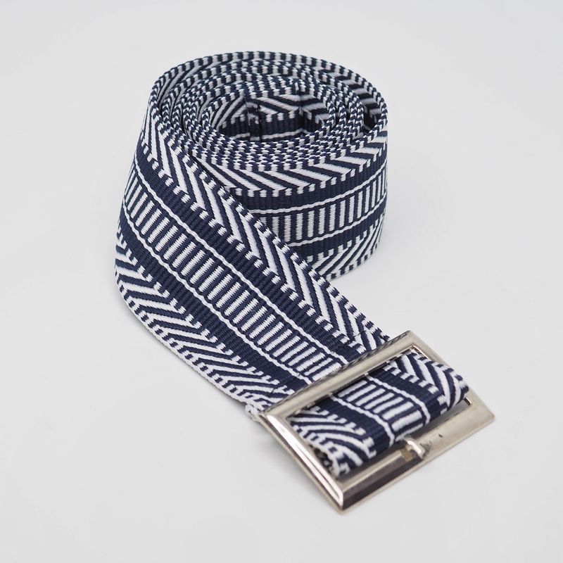 Belte i stoff blå og hvit
