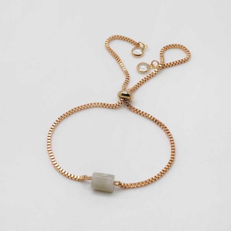 Armbånd med halv edelstein light jade