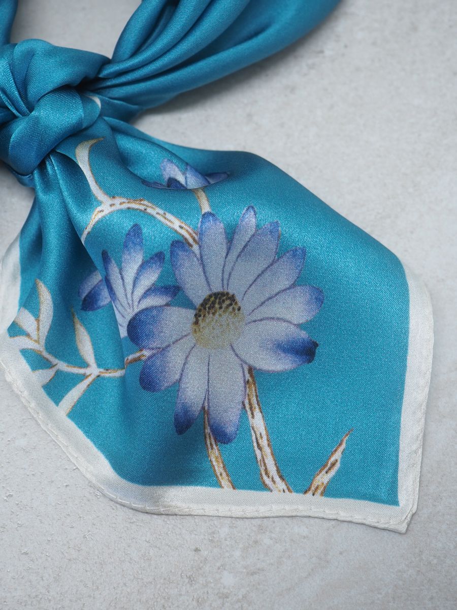 7DAYS silkeskjerf mini petrolblå 