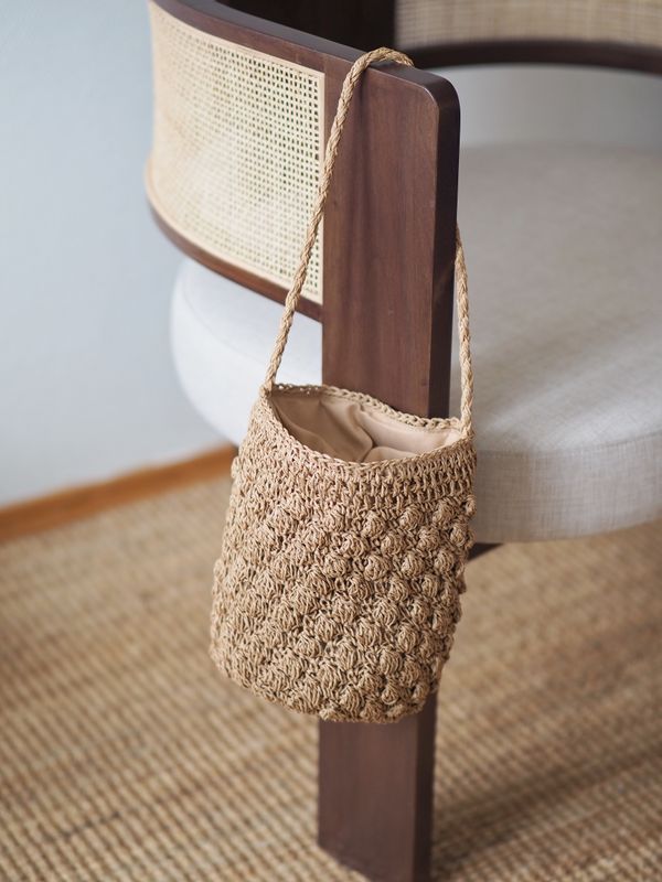 Raffia veske khaki