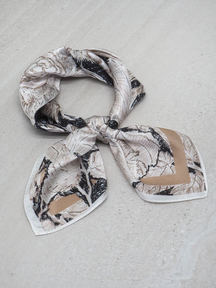 7DAYS silkeskjerf mini beige og svart