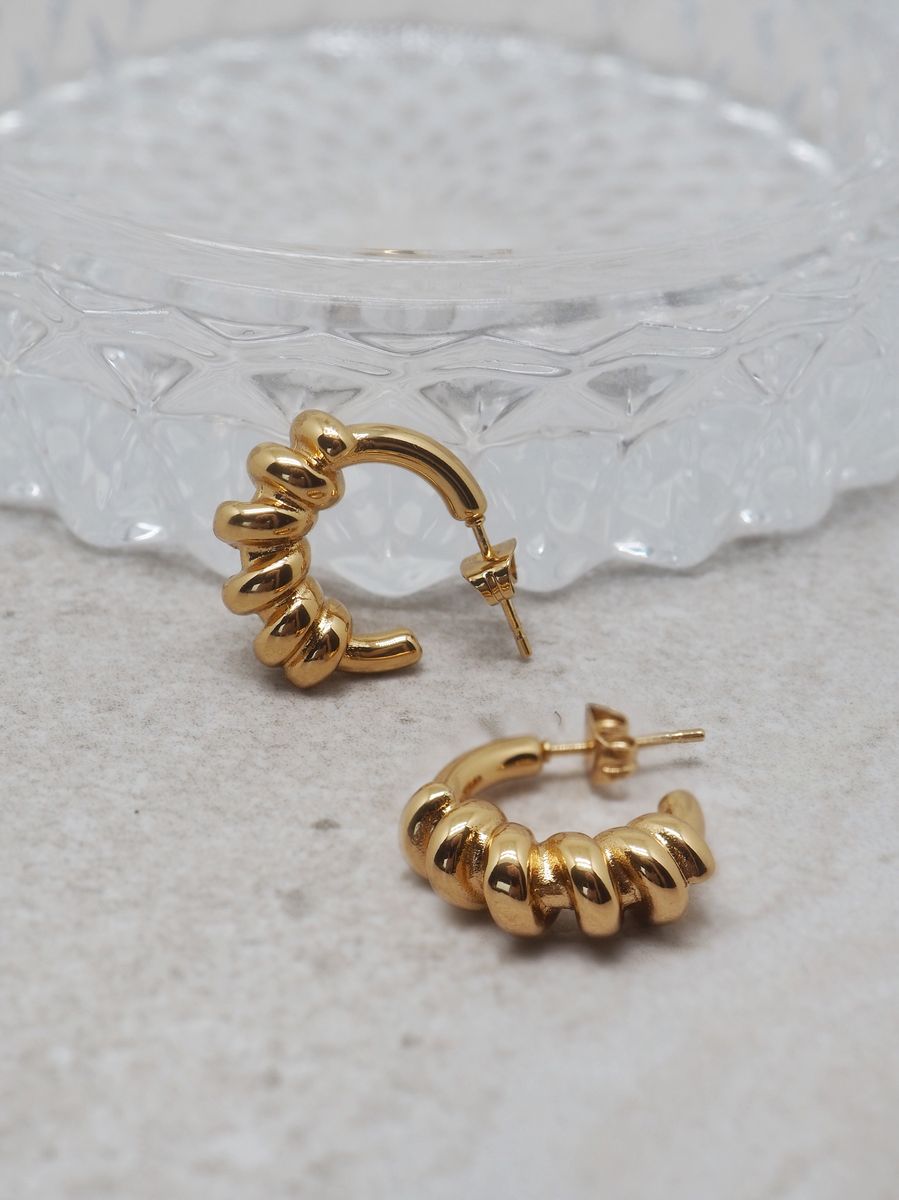 7DAYS øredobber ståløredobber gullfarget