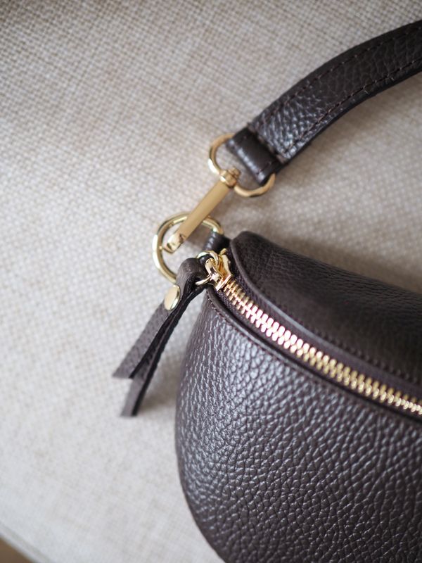 Skinn bumbag mørkebrun