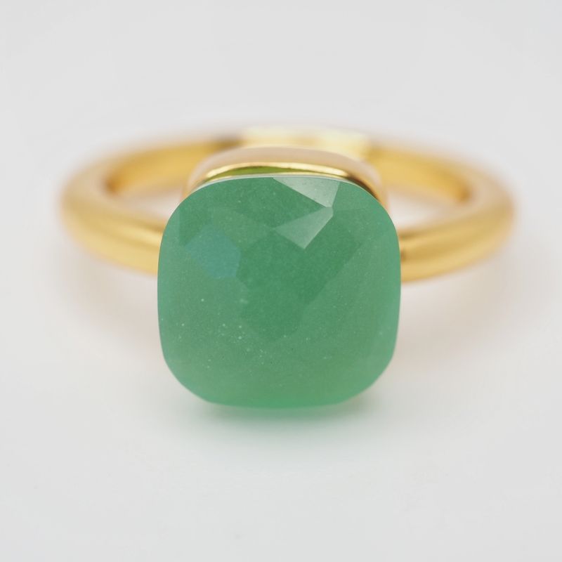 Adele ring grønn matt glasstein 