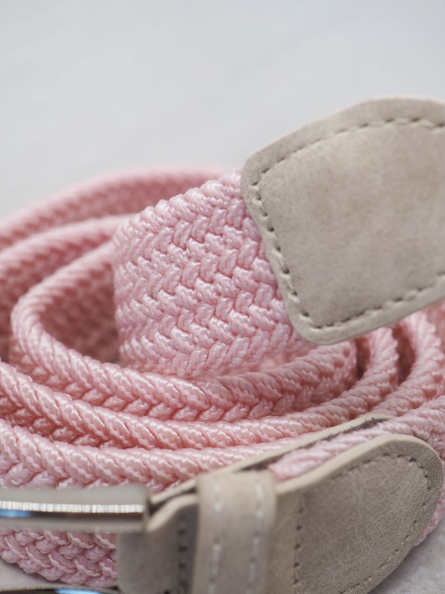 Flettet elastisk belte lyserosa 