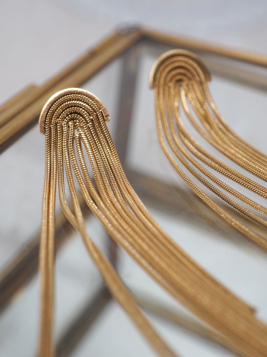 Øredobber med frynser i stål