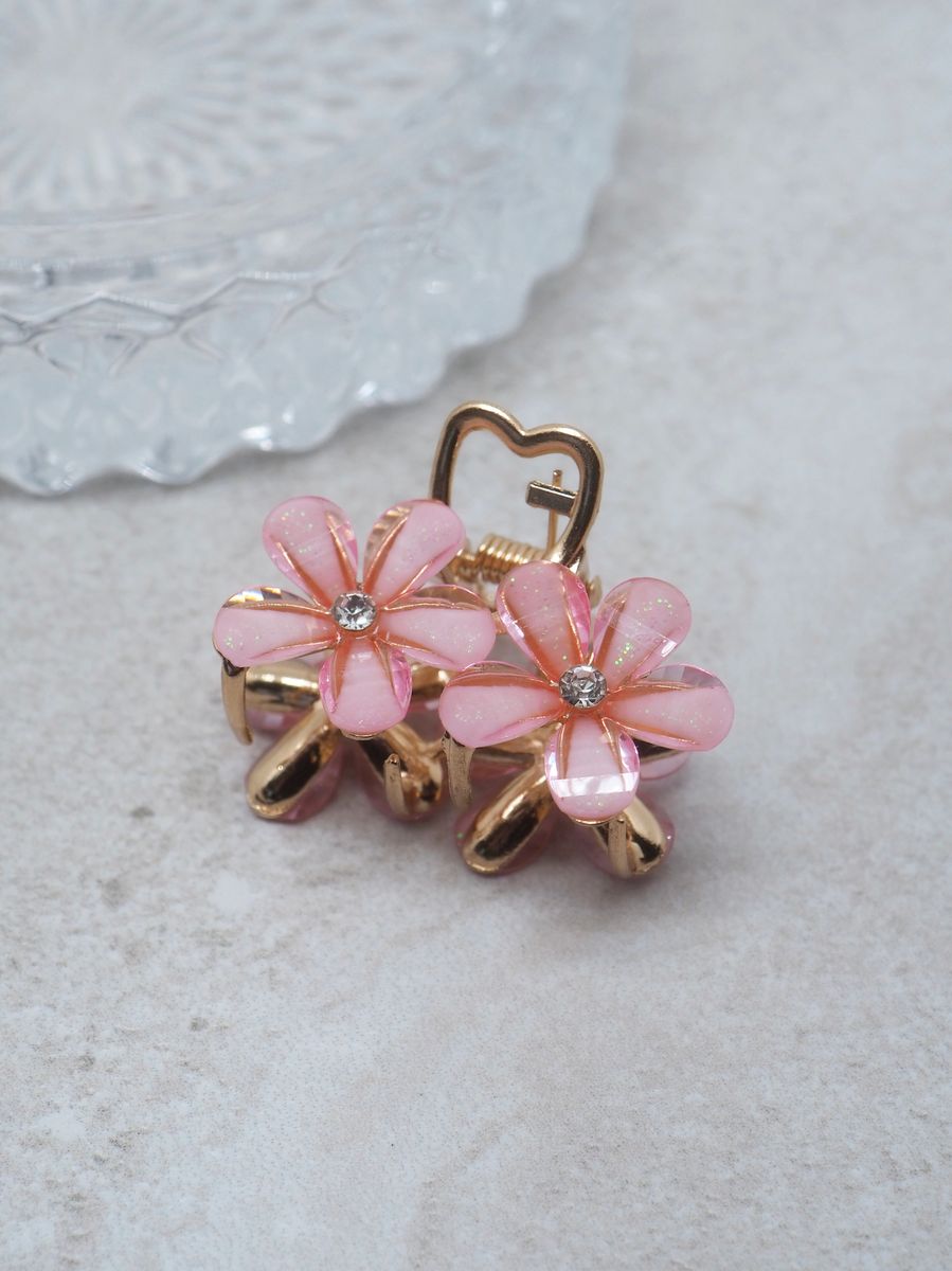 Hårklype blomster rosa