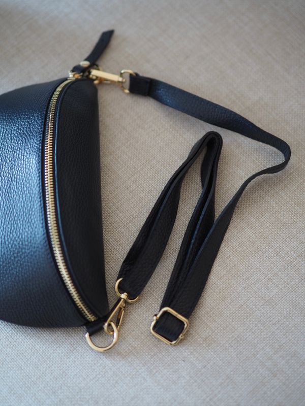Skinn bumbag mørkeblå