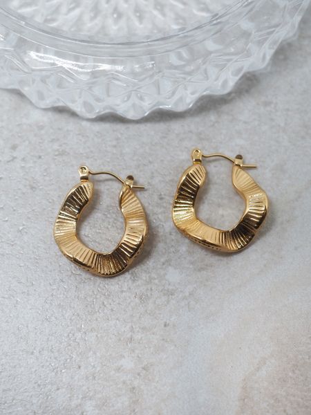 Hovedbilde 7DAYS hoops kreppet stål gullfarget