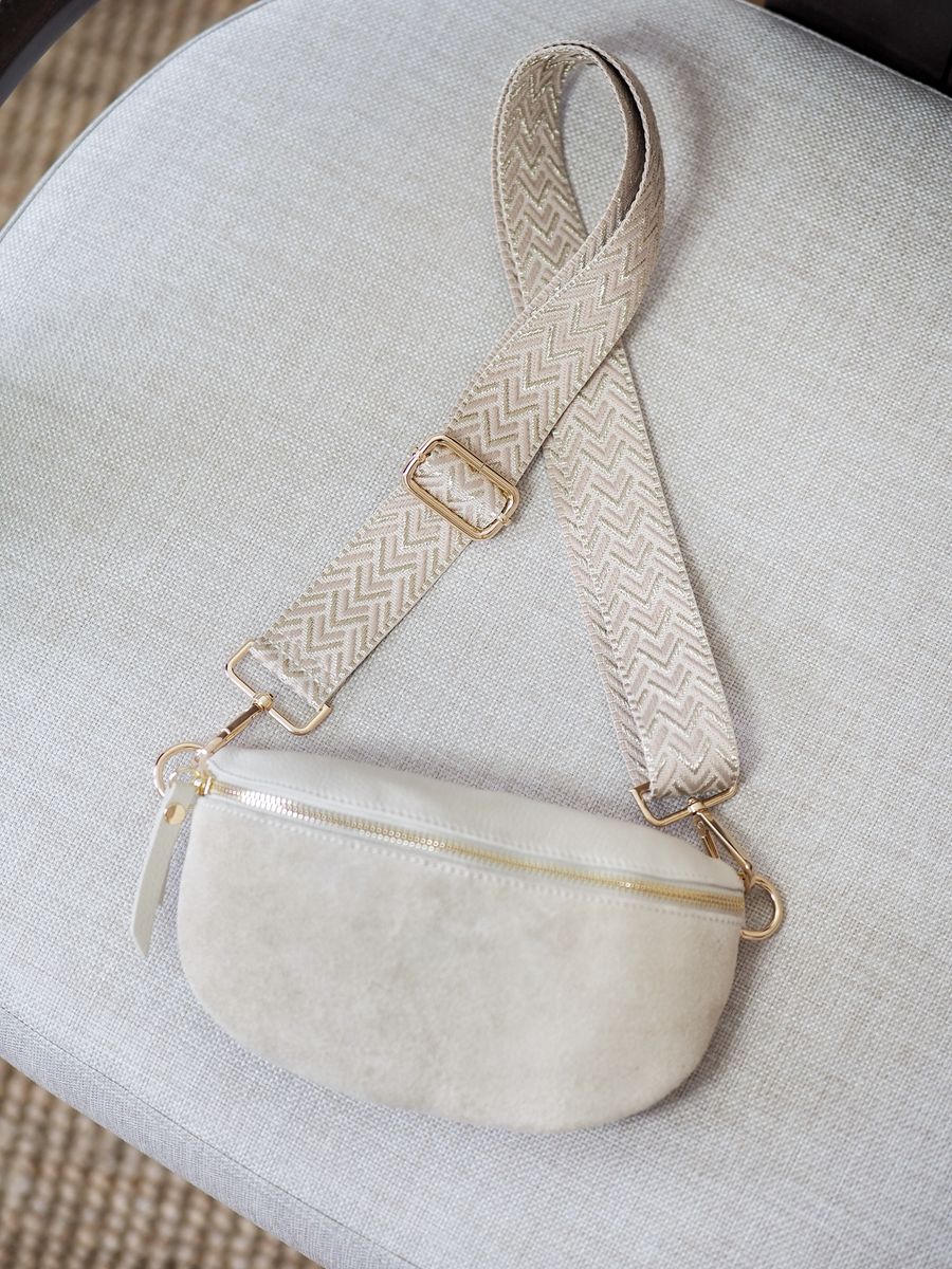Skinn Bumbag semsket beige