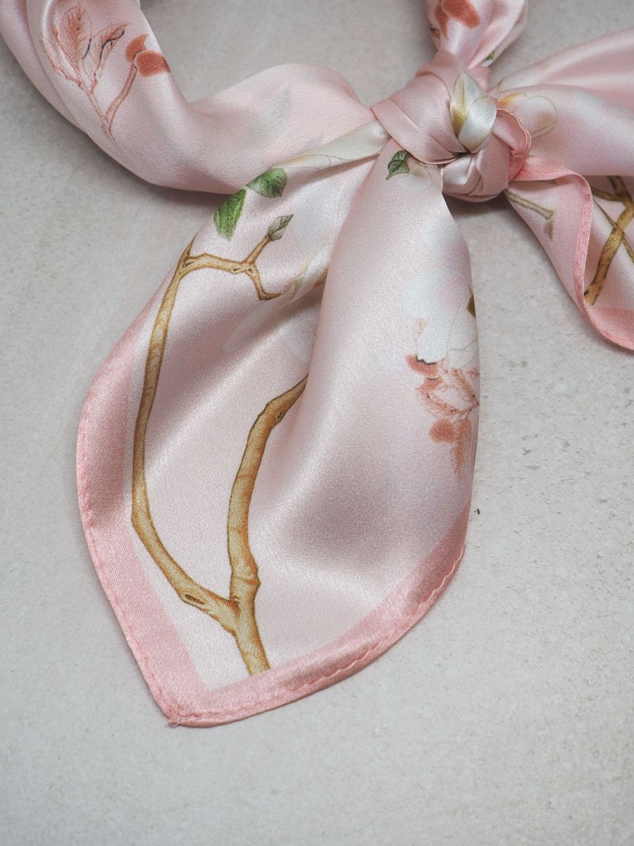 7DAYS silkeskjerf mini rosa og lingrønn