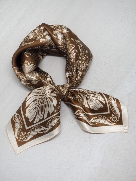 Hovedbilde 7DAYS silkeskjerf mini brun og beige