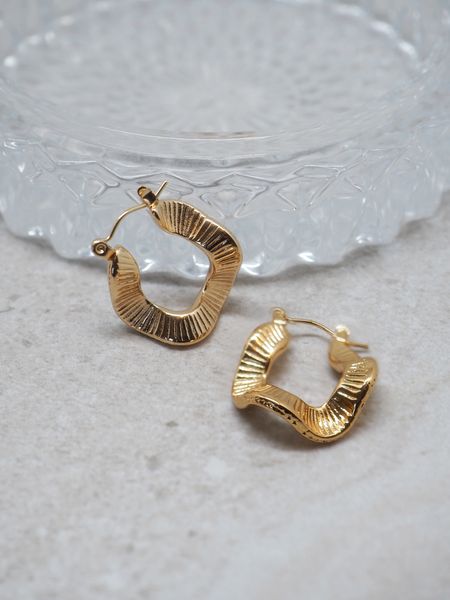 Hovedbilde 7DAYS hoops kreppet stål gullfarget