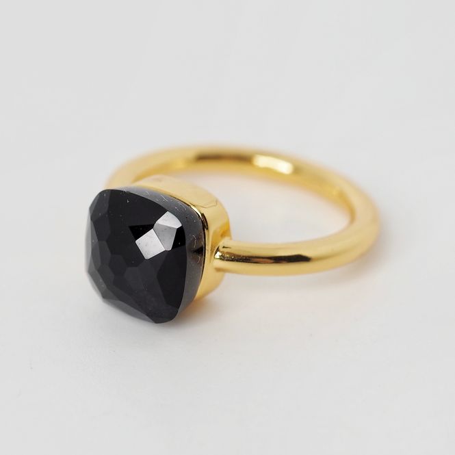 Hovedbilde Adele ring svart glasstein