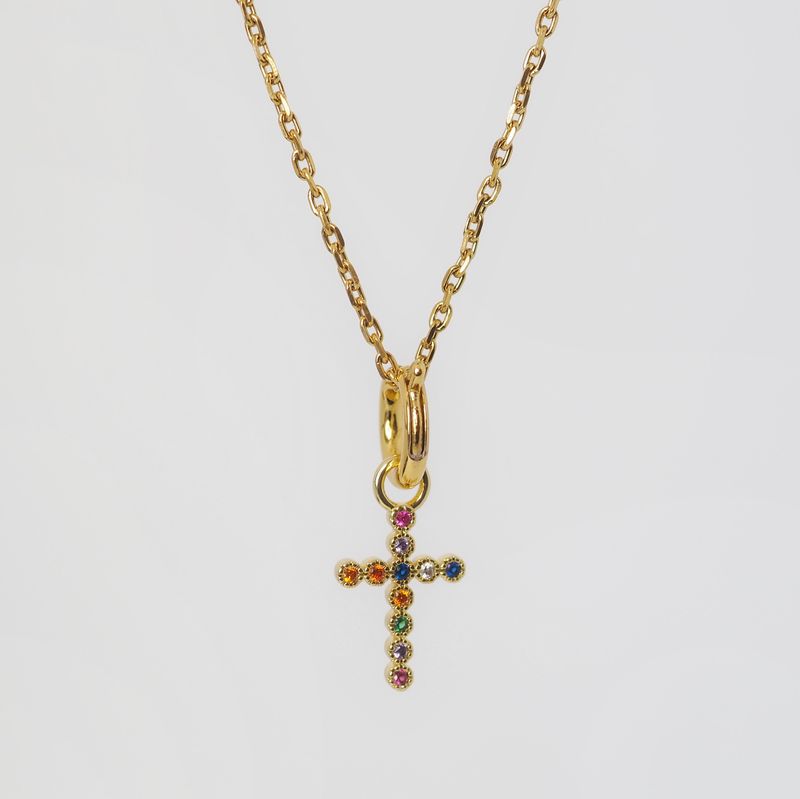 Charm kors flerfarget 