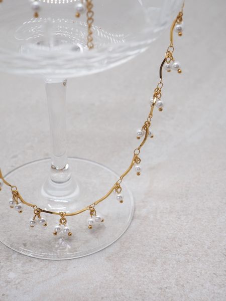 Hovedbilde Kjede med perlecharms i stål