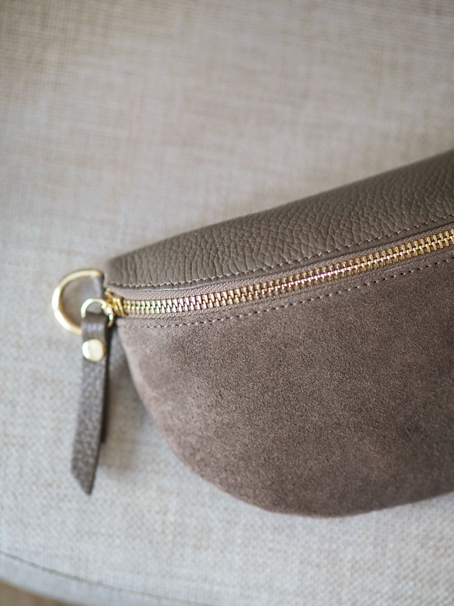 Skinn Bumbag semsket taupe