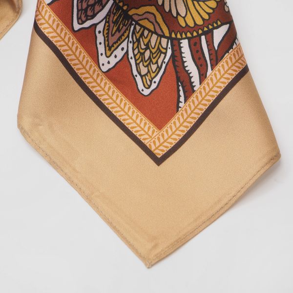 Hovedbilde Silkeskjerf 7DAYS stort cognac og beige 